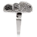 Silver Jewelry Rings Rings For Sale 1W083 Rhodium + Ruthenium Brass Ring with CZ Alamode Fashion Jewelry Outlet