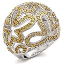 Rings For Sale 1W095 Reverse Two-Tone Brass Ring with AAA Grade CZ