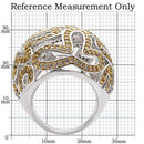 Rings For Sale 1W095 Reverse Two-Tone Brass Ring with AAA Grade CZ
