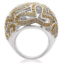 Rings For Sale 1W095 Reverse Two-Tone Brass Ring with AAA Grade CZ