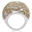 Rings For Sale 1W095 Reverse Two-Tone Brass Ring with AAA Grade CZ