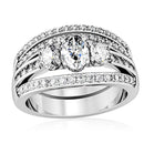 Rings For Sale 1W162 Rhodium Brass Ring with AAA Grade CZ