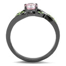 Rings For Women TK3132 Light Black (Gun) Stainless Steel Ring with CZ
