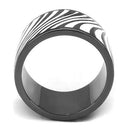 Rings For Women TK3171 Light Black (Gun) Stainless Steel Ring with Epoxy
