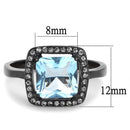 Rings For Women TK3447 Black - Stainless Steel Ring with Synthetic