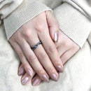Rings For Women TK3511 Light Black (Gun) Stainless Steel Ring with CZ