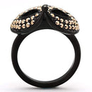 Rings For Women TK981 Black - Stainless Steel Ring with Top Grade Crystal