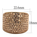 Silver Jewelry Rings Rose Gold Band Rings 3W935 Rose Gold - Brass Ring & CZ Alamode Fashion Jewelry Outlet