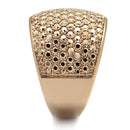 Silver Jewelry Rings Rose Gold Band Rings 3W935 Rose Gold - Brass Ring & CZ Alamode Fashion Jewelry Outlet