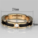 Silver Jewelry Rings Rose Gold Band Rings 3W960 Rose Gold - Stainless Steel Ring with Ceramic Alamode Fashion Jewelry Outlet