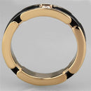 Silver Jewelry Rings Rose Gold Band Rings 3W960 Rose Gold - Stainless Steel Ring with Ceramic Alamode Fashion Jewelry Outlet