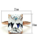 Rose Gold Engagement Rings TK1863 Rose Gold - Stainless Steel Ring with CZ