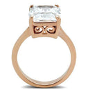 Rose Gold Engagement Rings TK1863 Rose Gold - Stainless Steel Ring with CZ
