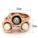 Rose Gold Engagement Rings TK852 Rose Gold - Stainless Steel Ring with Synthetic