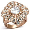 Rose Gold Engagement Rings TK866 Rose Gold - Stainless Steel Ring with CZ