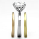 Rose Gold Engagement Rings TK963 Three ToneGold Stainless Steel Ring