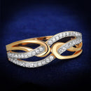 Rose Gold Engagement Rings TS361 Rose Gold + Rhodium Sterling Silver