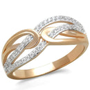 Rose Gold Engagement Rings TS361 Rose Gold + Rhodium Sterling Silver