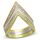 Rose Gold Engagement Rings TS416 Rhodium + Rose Gold Silver Ring