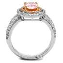 Rose Gold Engagement Rings TS543 Rose Gold + Rhodium Sterling Silver