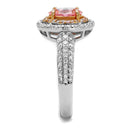 Silver Jewelry Rings Rose Gold Engagement Rings TS543 Rose Gold + Rhodium Sterling Silver Alamode Fashion Jewelry Outlet