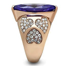 Silver Jewelry Rings Rose Gold Wedding Rings GL241 Rose Gold - Brass Ring with CZ in Tanzanite Alamode Fashion Jewelry Outlet