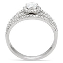 Silver Band Ring TS004 Rhodium 925 Sterling Silver Ring with AAA Grade CZ
