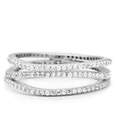 Silver Band Ring TS006 Rhodium 925 Sterling Silver Ring with AAA Grade CZ