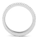 Silver Band Ring TS006 Rhodium 925 Sterling Silver Ring with AAA Grade CZ