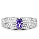 Silver Band Ring TS025 Rhodium 925 Sterling Silver Ring & CZ