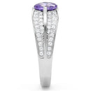 Silver Band Ring TS025 Rhodium 925 Sterling Silver Ring & CZ