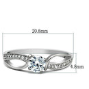 Silver Band Ring TS044 Rhodium 925 Sterling Silver Ring with AAA Grade CZ