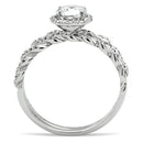 Silver Band Ring TS046 Rhodium 925 Sterling Silver Ring with AAA Grade CZ