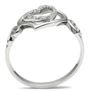 Silver Band Ring TS058 Rhodium 925 Sterling Silver Ring with AAA Grade CZ