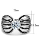 Silver Engagement Rings TS314 Rhodium 925 Sterling Silver Ring with CZ