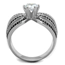 Silver Engagement Rings TS314 Rhodium 925 Sterling Silver Ring with CZ