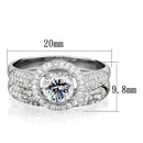 Silver Engagement Rings TS331 Rhodium 925 Sterling Silver Ring with CZ