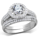 Silver Engagement Rings TS331 Rhodium 925 Sterling Silver Ring with CZ