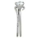 Silver Engagement Rings TS336 Rhodium 925 Sterling Silver Ring with CZ