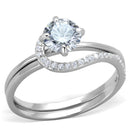 Silver Engagement Rings TS336 Rhodium 925 Sterling Silver Ring with CZ