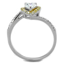 Silver Engagement Rings TS339 Reverse Two-Tone 925 Sterling Silver Ring