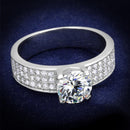 Silver Engagement Rings TS345 Rhodium 925 Sterling Silver Ring with CZ