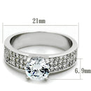 Silver Engagement Rings TS345 Rhodium 925 Sterling Silver Ring with CZ