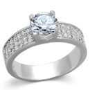 Silver Engagement Rings TS345 Rhodium 925 Sterling Silver Ring with CZ