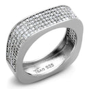 Silver Engagement Rings TS346 Rhodium 925 Sterling Silver Ring with CZ