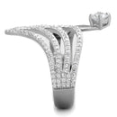 Silver Engagement Rings TS356 Rhodium 925 Sterling Silver Ring with CZ