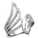 Silver Engagement Rings TS356 Rhodium 925 Sterling Silver Ring with CZ