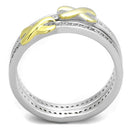 Silver Engagement Rings TS374 Reverse Two-Tone 925 Sterling Silver Ring