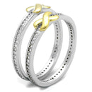 Silver Engagement Rings TS374 Reverse Two-Tone 925 Sterling Silver Ring