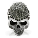 Silver Pinky Ring Mens 3W015 Antique Silver White Metal Ring with Crystal